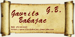 Gavrilo Bakajac vizit kartica